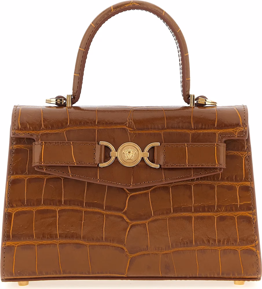 Versace Brown Calfskin Handbag