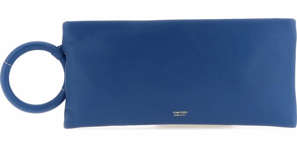 Tom Ford Blue Lambskin Clutch Bag