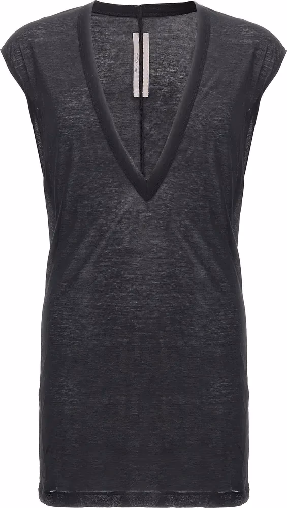 Rick Owens Black Cotton T-Shirt