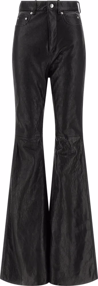 Rick Owens Black Lamb Leather Pants