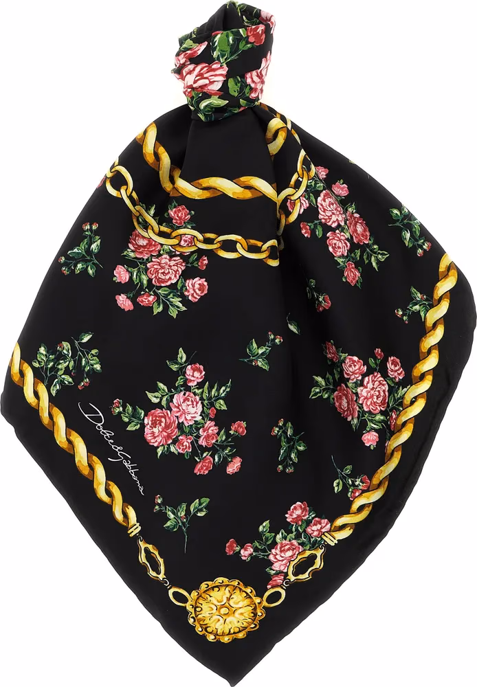Dolce & Gabbana Black Silk Scarf