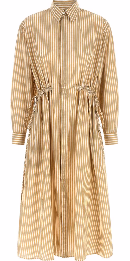 Polo Ralph Lauren Beige Cotton Midi Dress