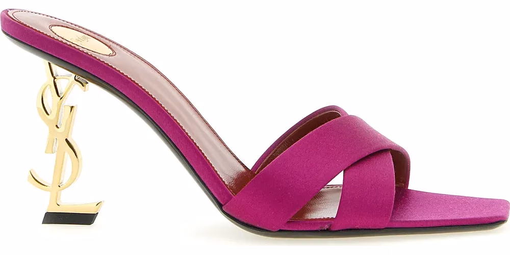 Saint Laurent Fuchsia Viscose Stiletto Heel Sandals