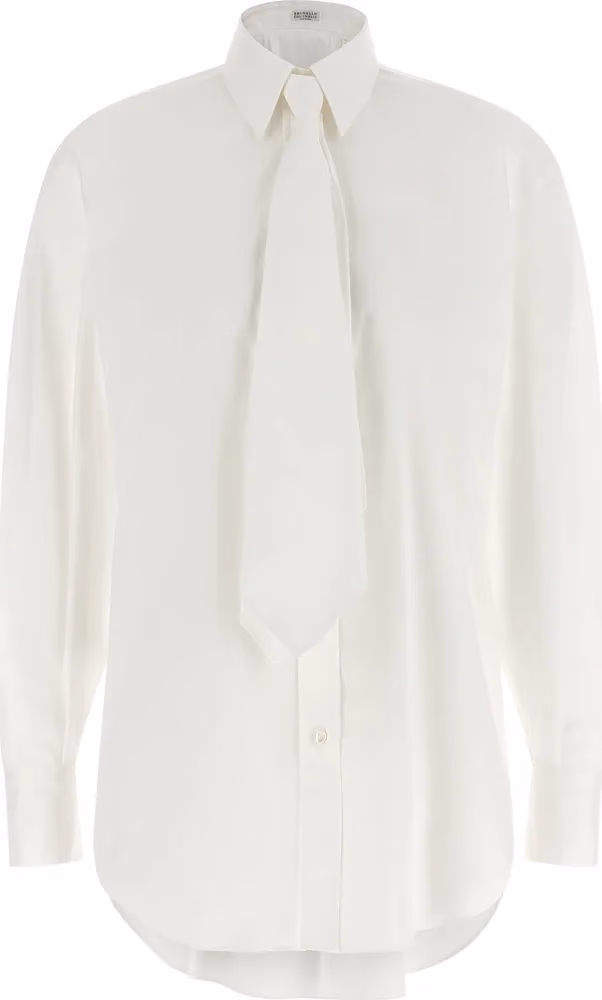 Brunello Cucinelli White Cotton Blouse