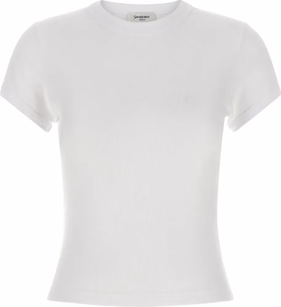 Saint Laurent White Cotton T-Shirt
