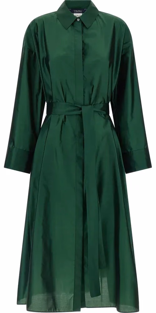 'S Max Mara Bicolor Polyester Midi Dress