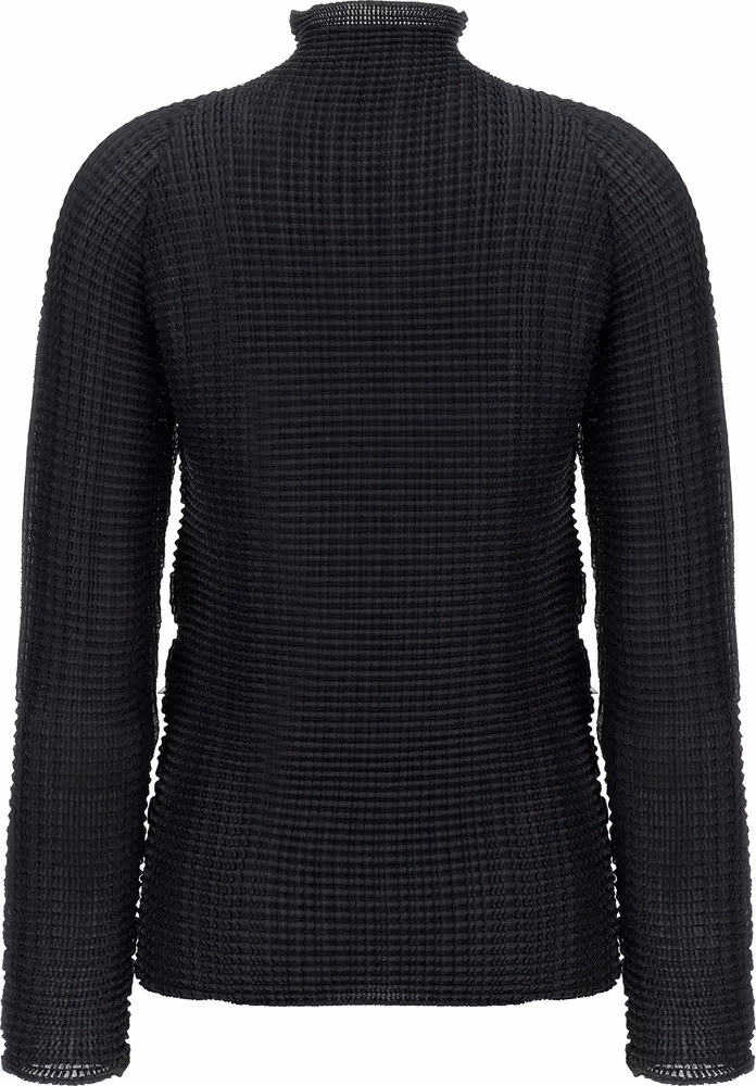 Issey Miyake Black Polyester Cardigan