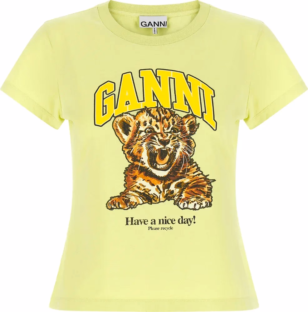 Ganni Bicolor Cotton T-Shirt