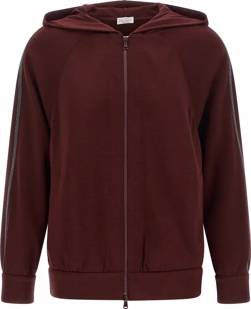 Brunello Cucinelli Bordeaux Cotton Sweatshirt