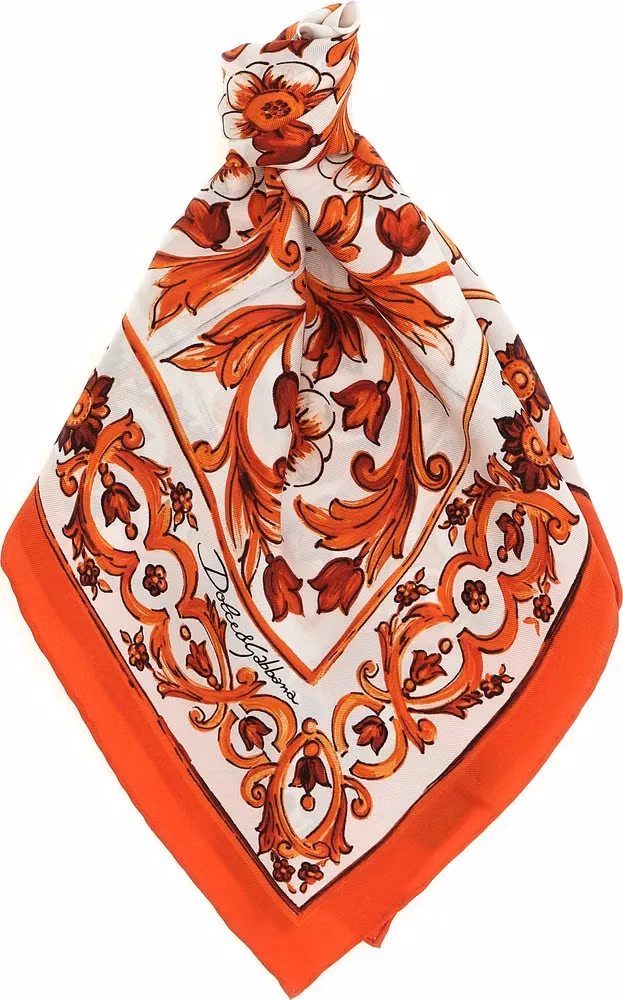 Dolce & Gabbana Orange Silk Foulard