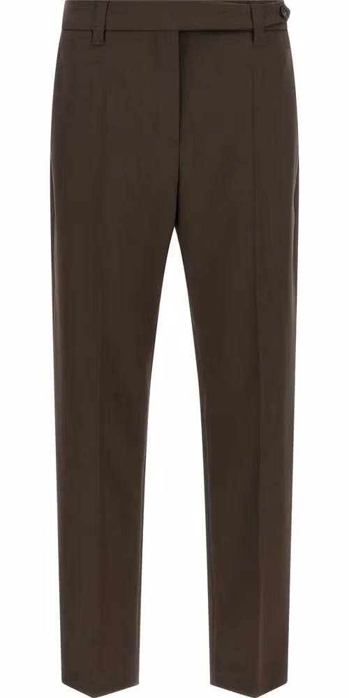 Brunello Cucinelli Brown Virgin Wool Dress Pants