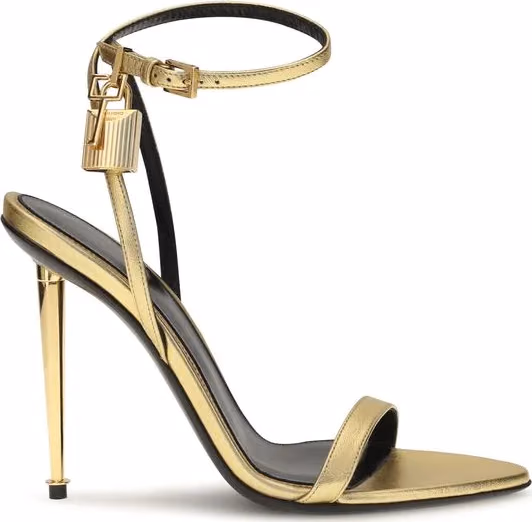 Tom Ford Gold Lamb Ovis Aries Aries Stiletto Heel Sandals