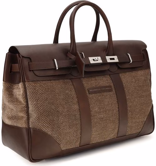 Brunello Cucinelli Brown Calf Leather Bos Taurus Luggage And Travel