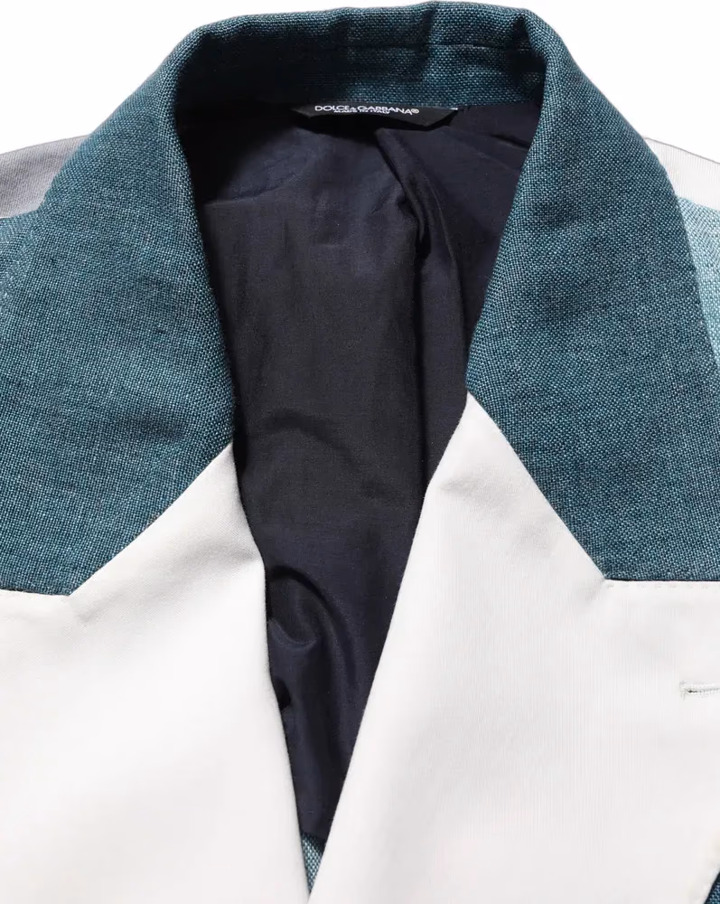Dolce & Gabbana Multicolor Patchwork Linen Double Breasted Jacket