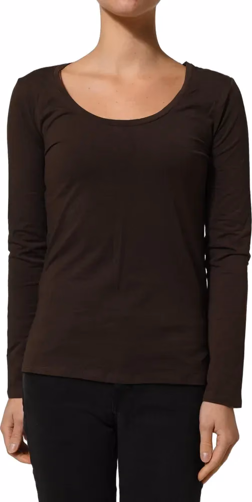 Alpha Massimo Rebecchi Brown Long Sleeves Round Neck Top