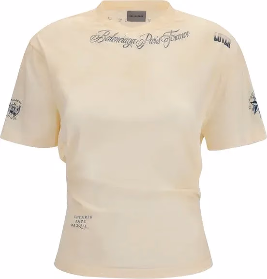 Balenciaga Beige Cotton T-Shirt