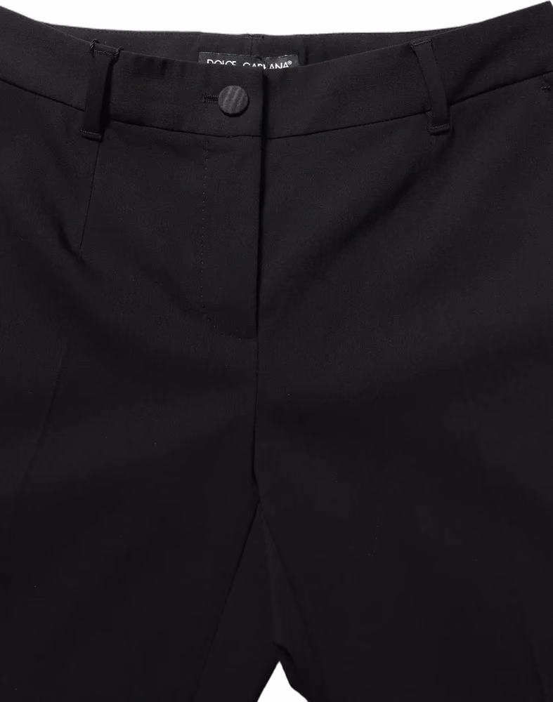 Dolce & Gabbana Black HighWaist Straight Dress Trouser Pants