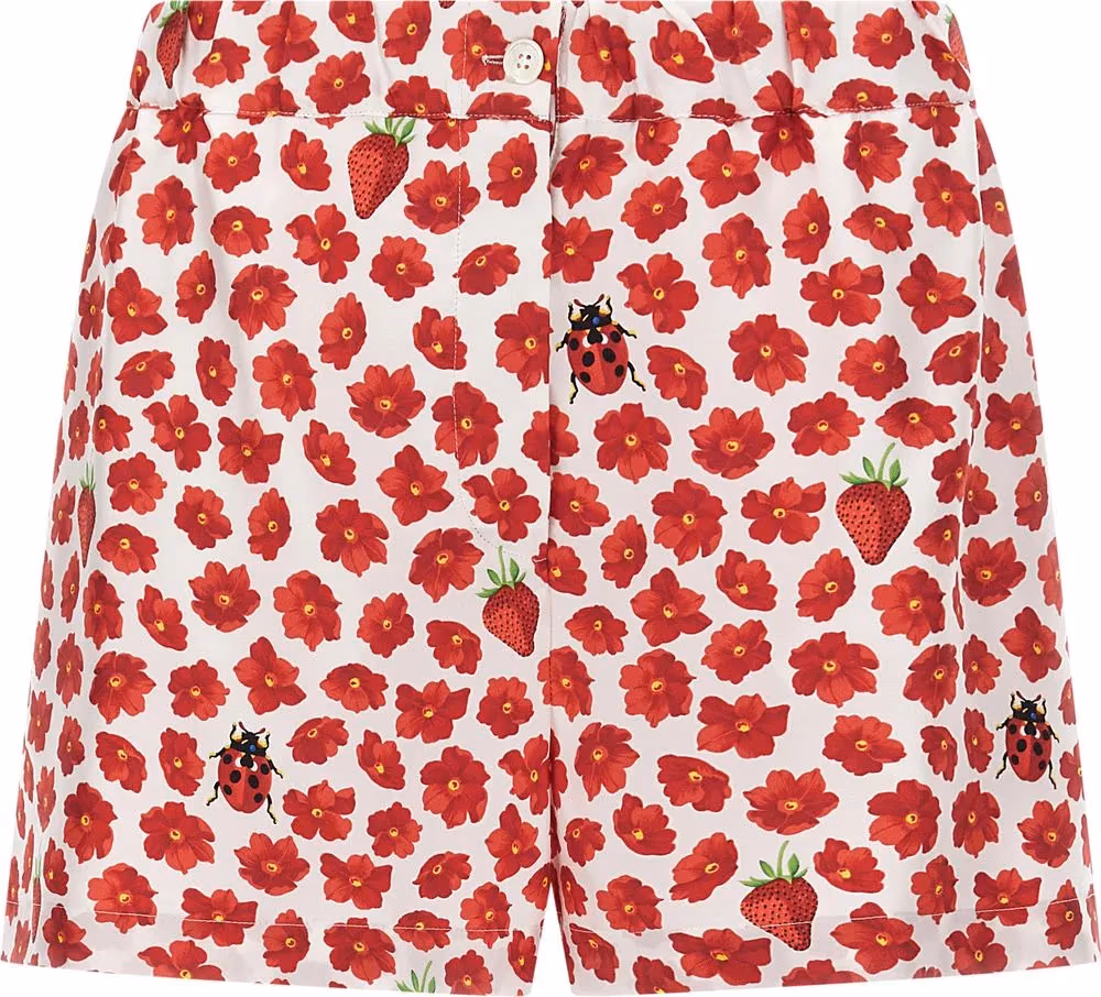 Versace Multicolor Silk Bermuda Shorts