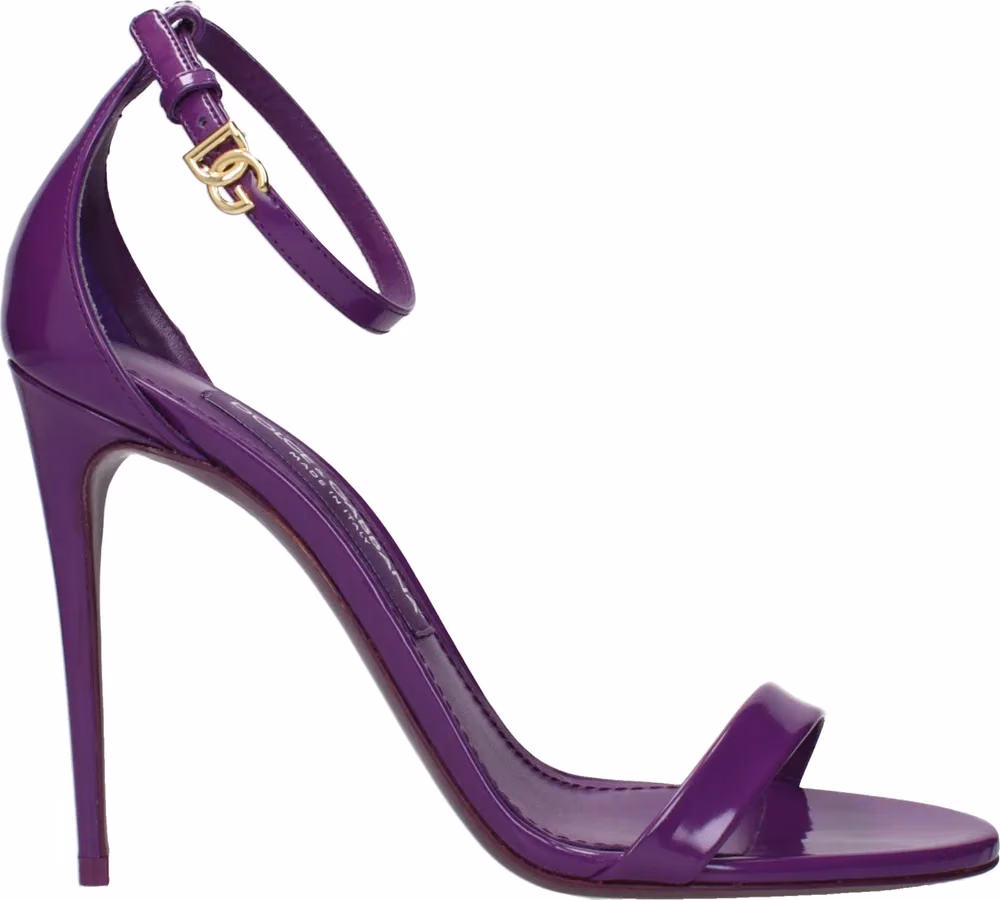 Dolce & Gabbana Purple Leather Stiletto Heel Sandals