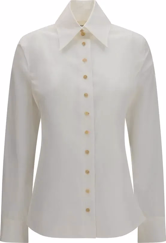 Khaite White Cotton Dress Shirt