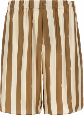 Beige Silk Bermuda Shorts