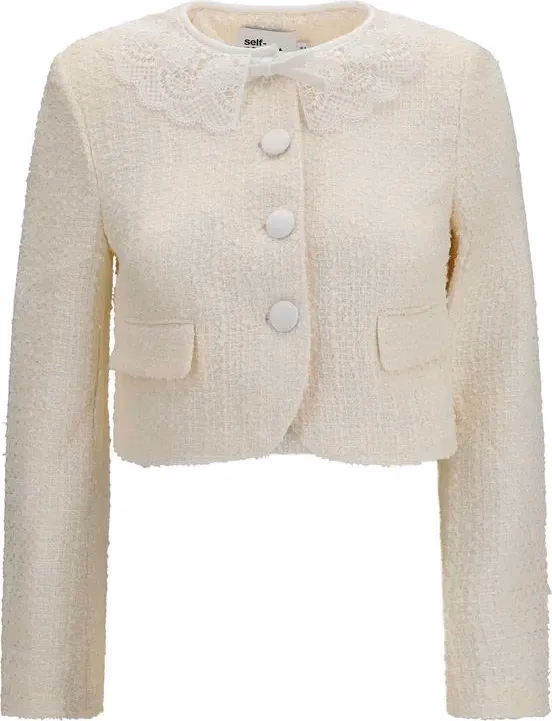 Self-Portrait Beige Polyester Full-Length Jacket