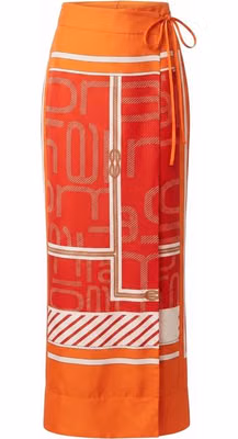 Orange Silk Women's Pant
