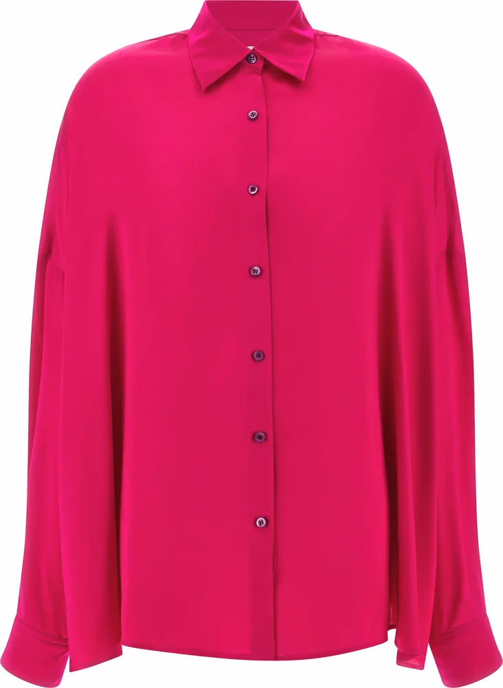 Dries Van Noten Fuchsia Silk Blouse