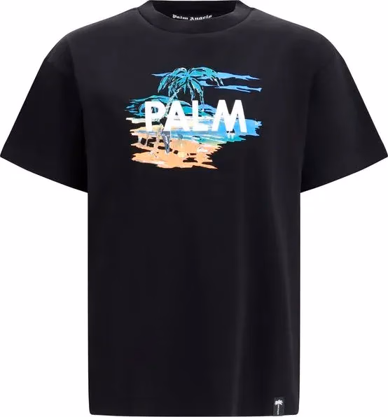 Palm Angels Black Cotton T-Shirt