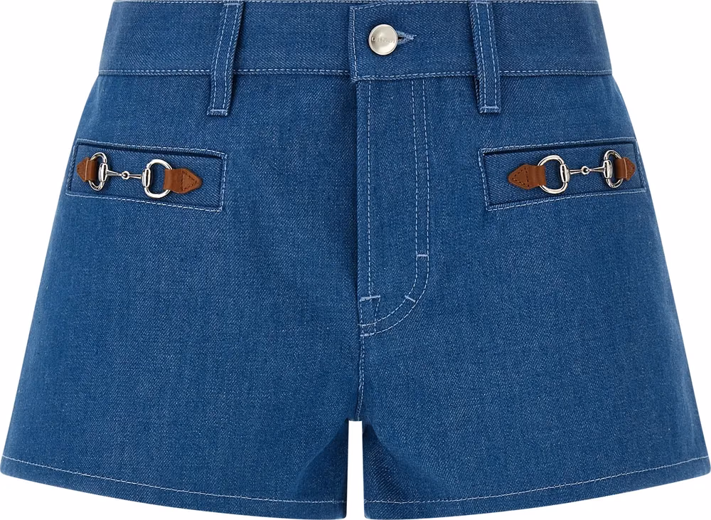 Gucci Blue Cotton Bermuda Shorts