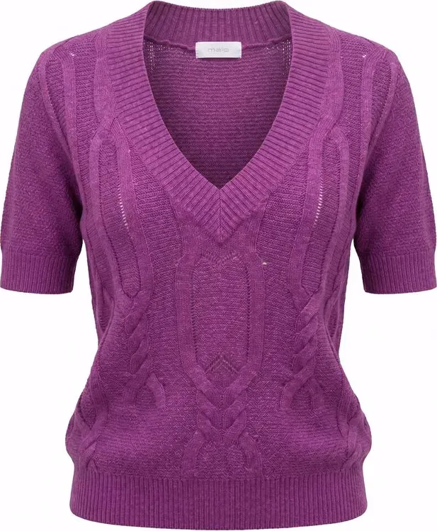 Malo Purple Silk Blend Women Sweater