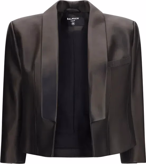 Balmain Black Lamb Ovis Aries Aries Leather Jacket