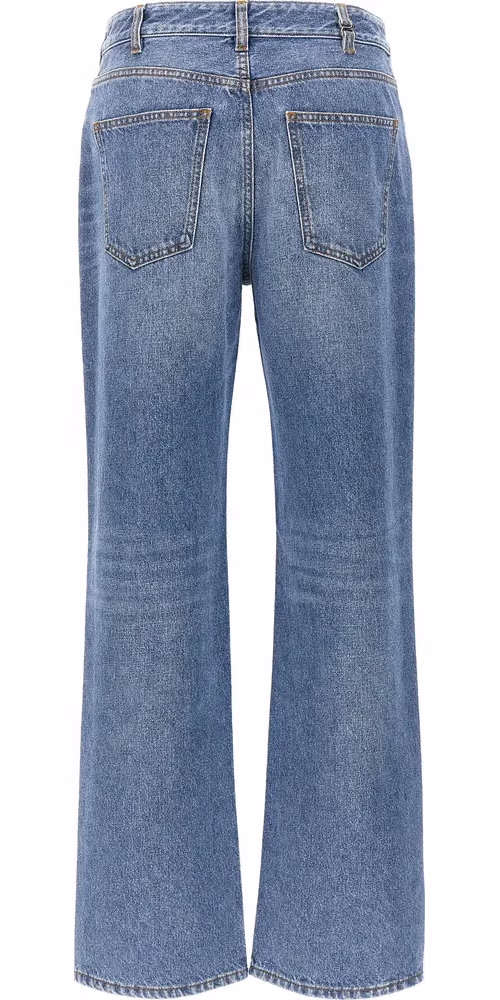 Chloé Blue Cotton High-Waisted Jean