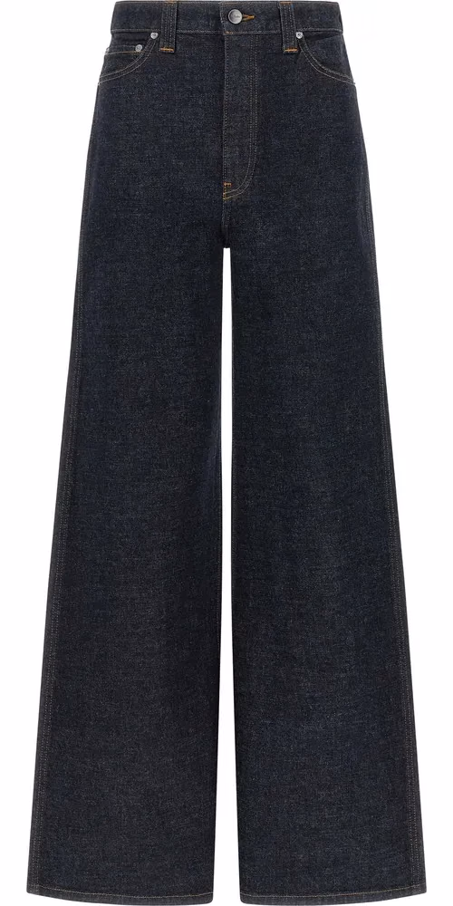 Khaite Blue Cotton Flared Jeans
