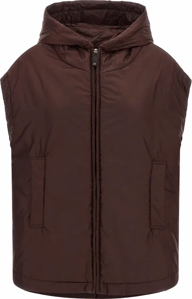 Max Mara Bordeaux Polyester Sleeveless Jacket