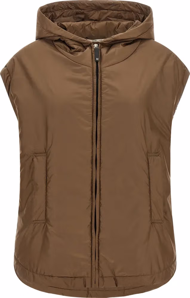 Max Mara Brown Polyester Sleeveless Jacket