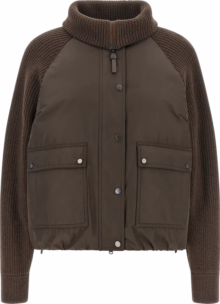 Brunello Cucinelli Brown Cotton Full-Length Jacket