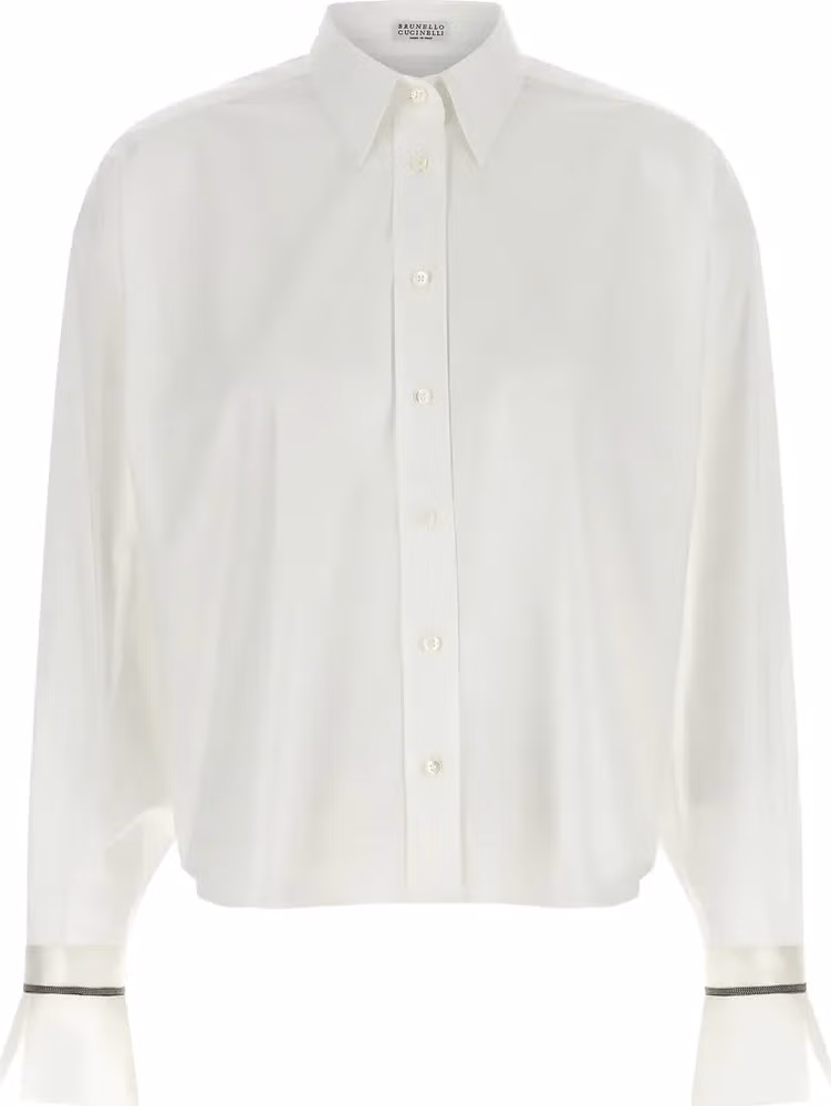 Brunello Cucinelli White Cotton Blouse