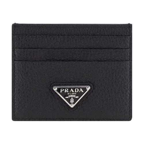 Prada Black Calf Leather Bos Taurus Wallet