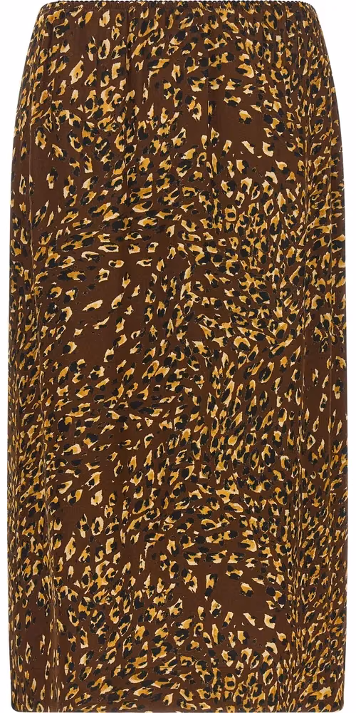 Twinset Brown Viscose Midi Skirt