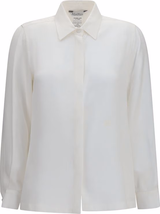 Max Mara White Silk Dress Shirt