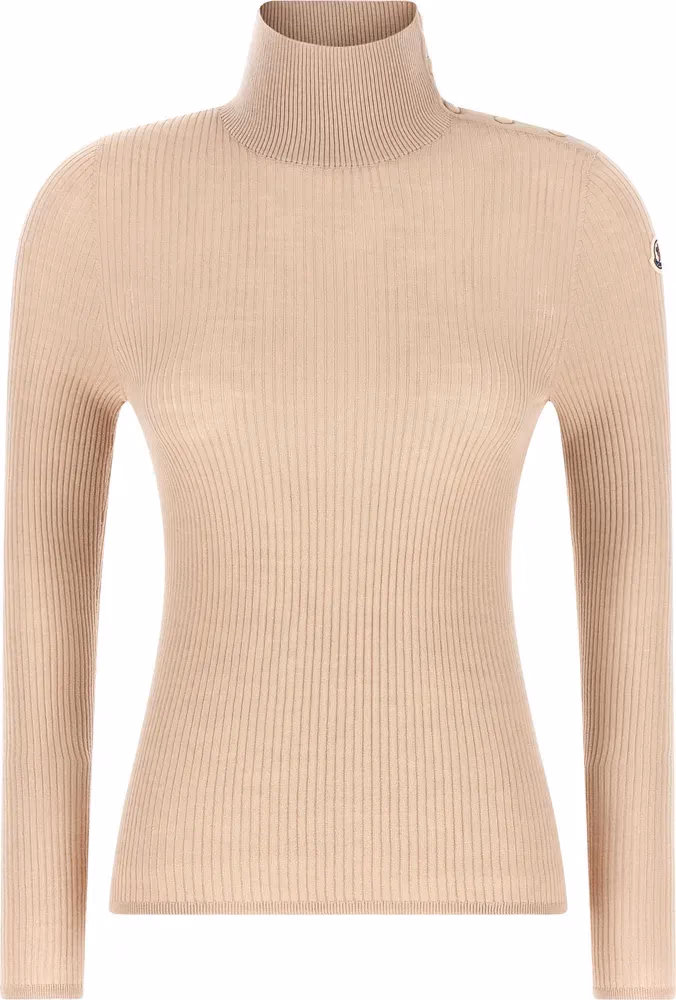 Moncler Beige Virgin Wool Cardigan