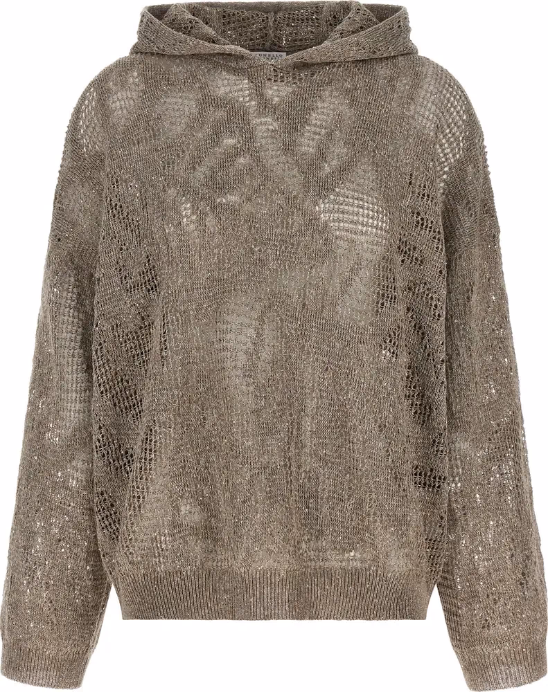 Brunello Cucinelli Brown Linen Cardigan
