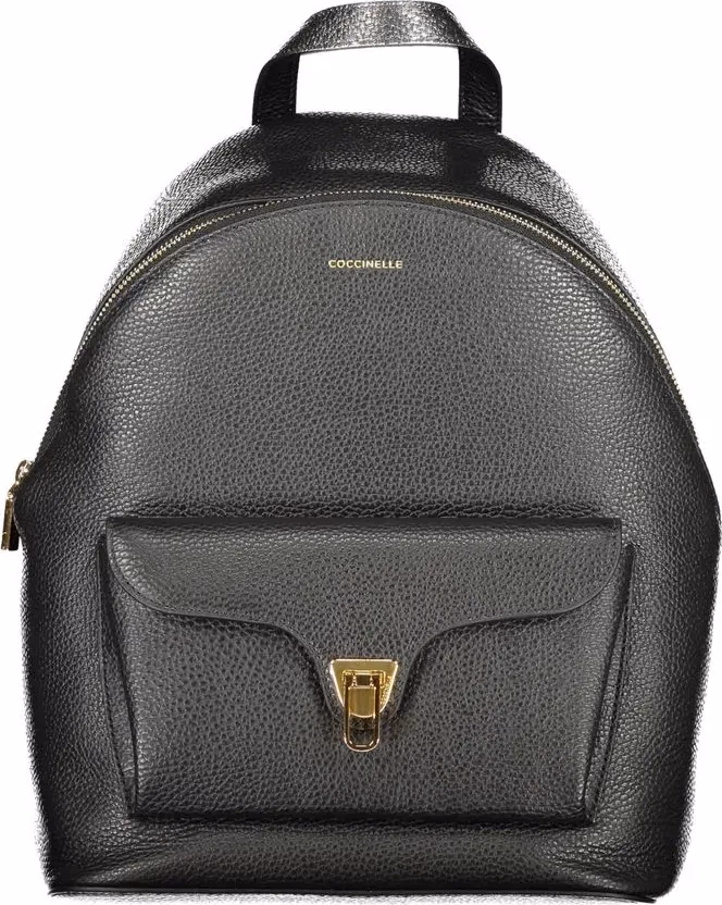 Coccinelle Black Leather Women Backpack