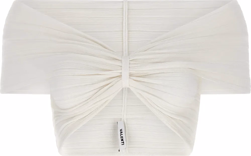 ANTONINO VALENTI White Viscose Sleeveles T-Shirt