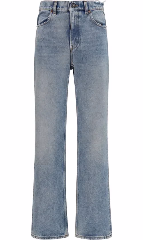 Golden Goose Blue Cotton Straight-Leg Jeans