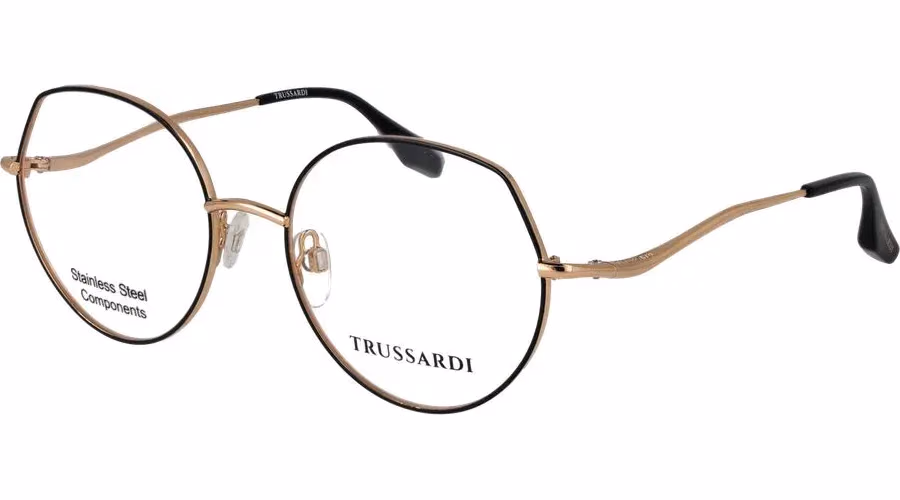Trussardi Black Stainless Steel Glasses (Frames)