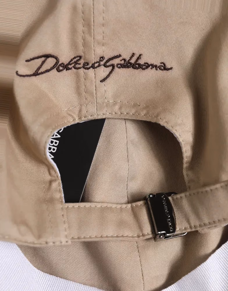Dolce & Gabbana Men Beige Cotton Stretch Baseball Capello Hat
