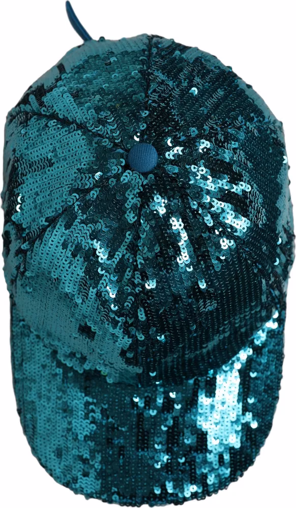 Dolce & Gabbana Men Green Cotton Sequin Baseball Cap 6 Panels Hat
