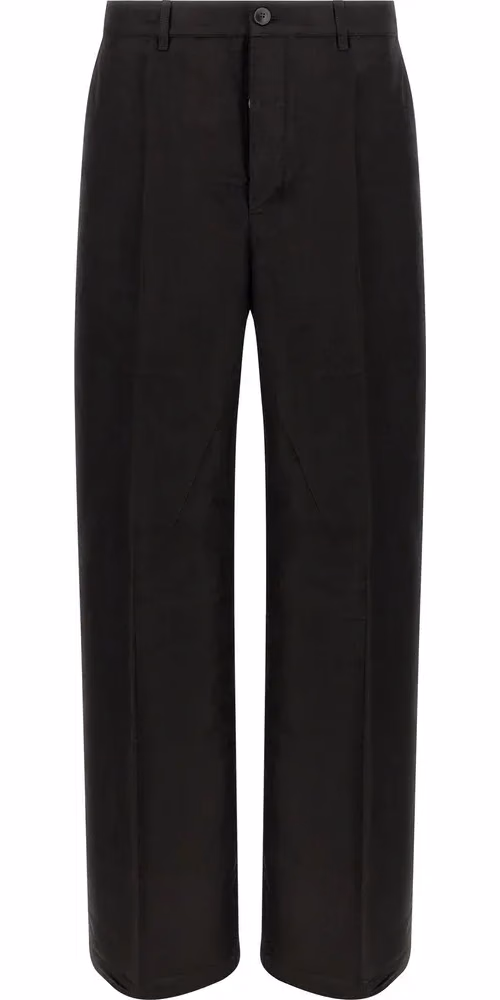 Rick Owens Black Ramie Casual Pants